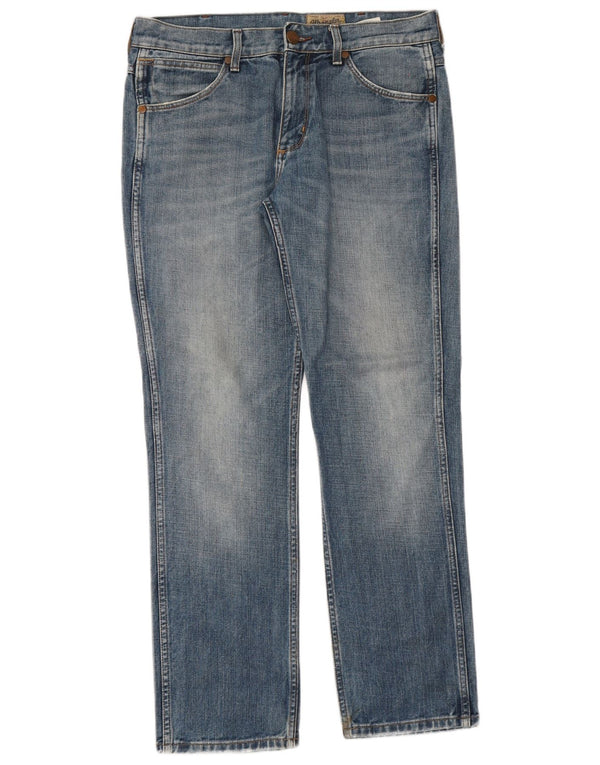Wrangler Mens Greensboro Straight Jeans W32 L30 Blue Cotton