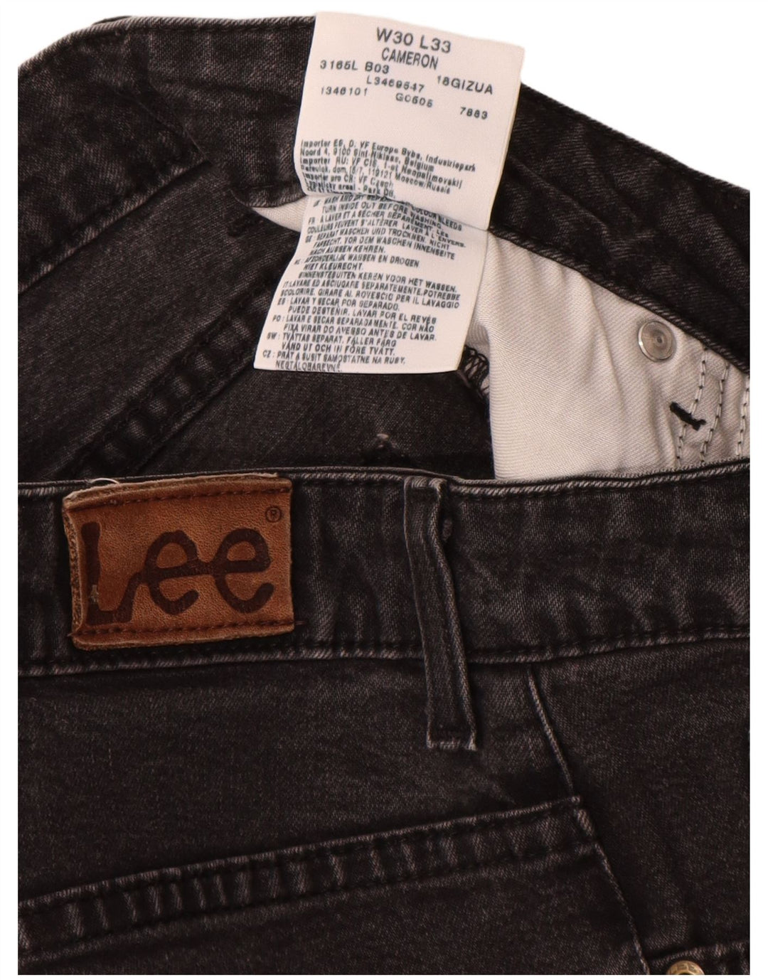 Lee Womens Cameron Straight Jeans W30 L28 Algodão Preto