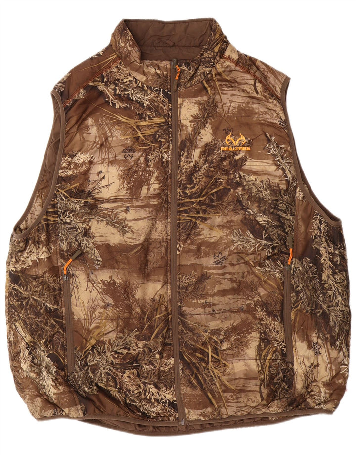 REALTREE Colete masculino reversível IT 54/56 3XL poliéster camuflado marrom