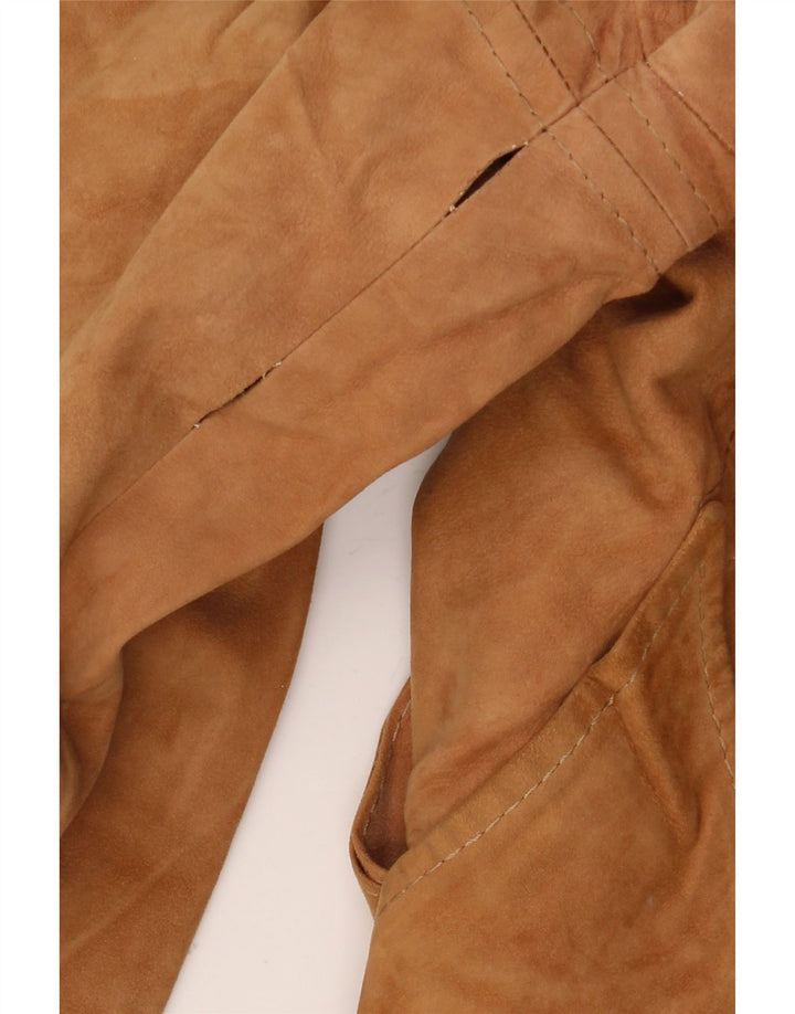 Jaqueta feminina vintage de camurça militar IT 48 XL marrom