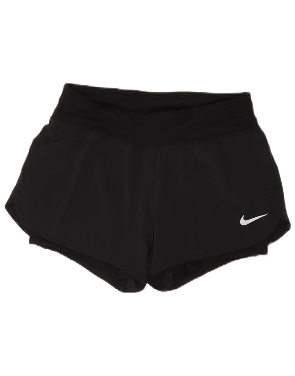 Shorts esportivos femininos Nike Dri Fit UK 12 poliéster azul marinho médio