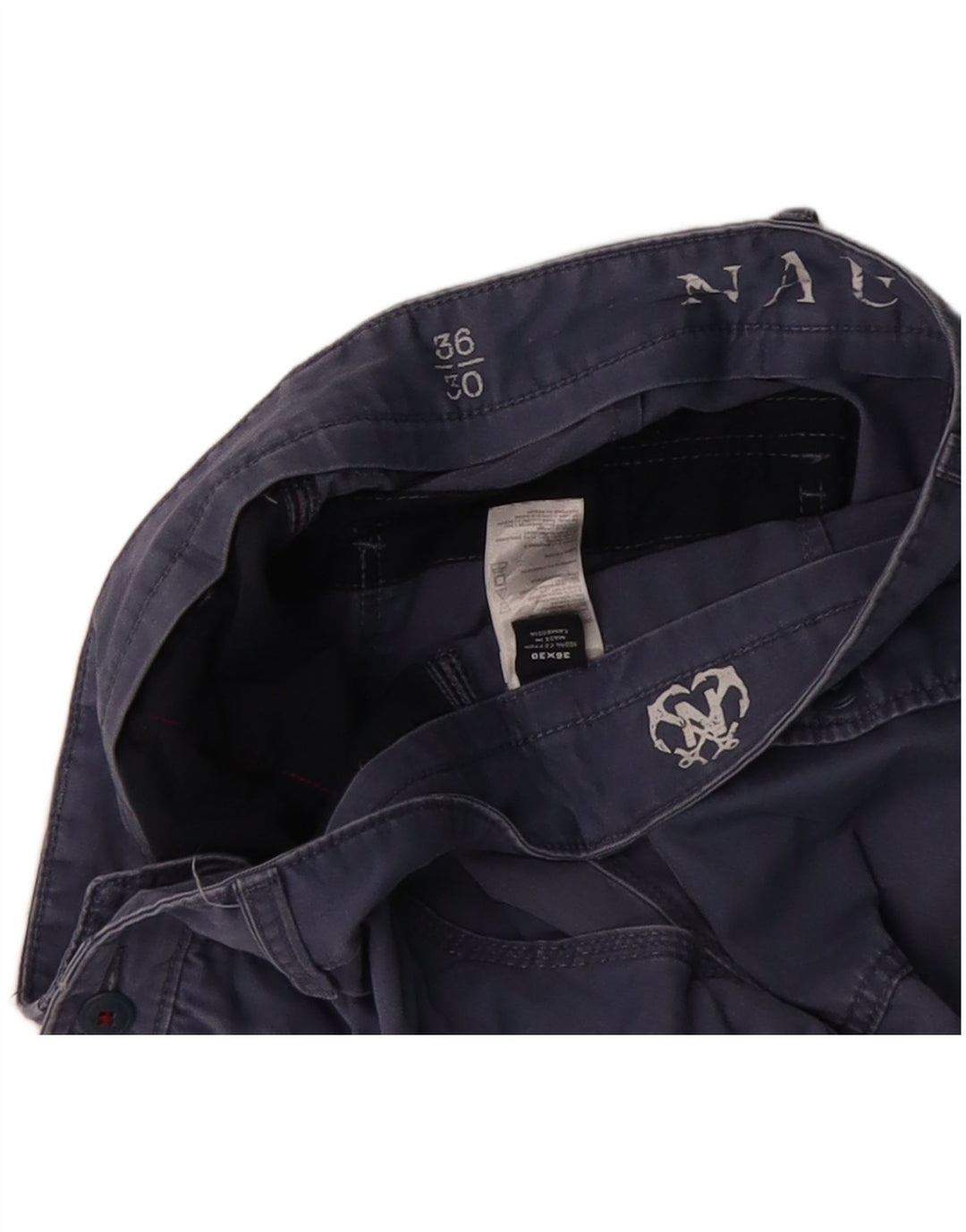 Calça chino reta masculina NAUTICA W36 L30 azul algodão clássico