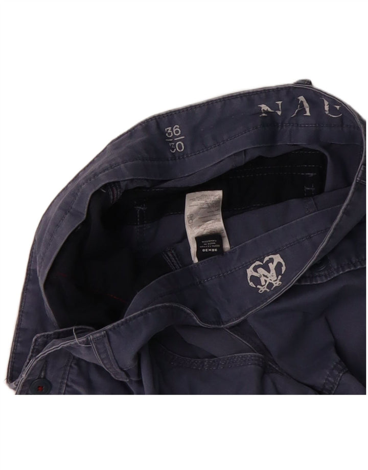Calça chino reta masculina NAUTICA W36 L30 azul algodão clássico