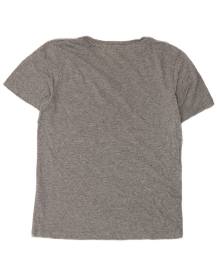 Camiseta masculina JACK & JONES pequena de algodão cinza