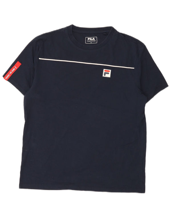 Camiseta masculina FILA grande algodão azul marinho