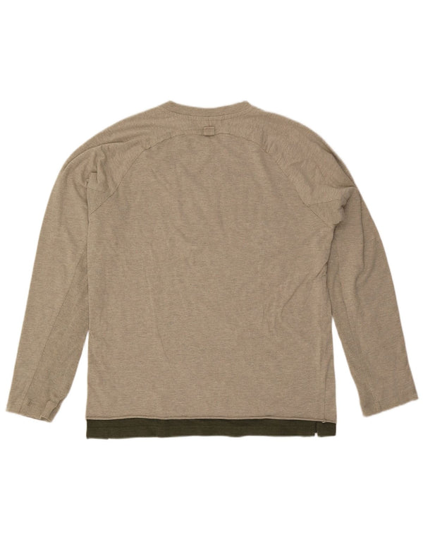 Timberland Mens Top Manga Longa Grande Algodão Cinza