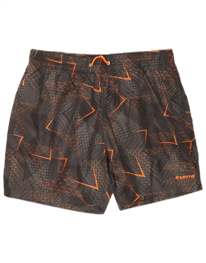 Shorts de natação masculino Lotto XL poliéster geométrico cinza