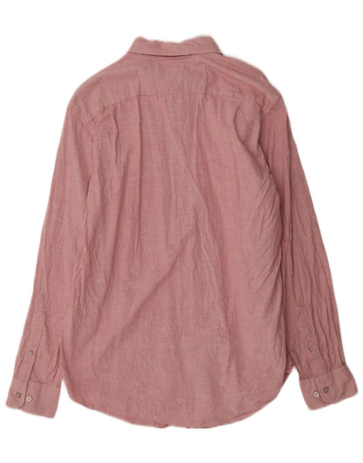 Nautica Camisa masculina clássica de ajuste médio algodão listrado vermelho