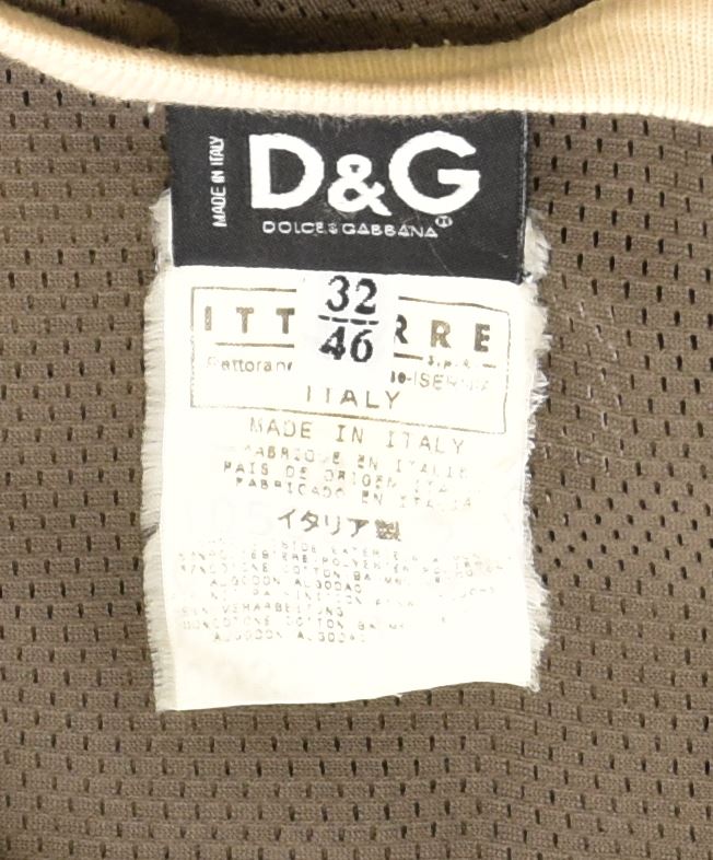 DOLCE & GABBANA Colete feminino Slim Fit Top IT 46 Grande Poliéster Cáqui