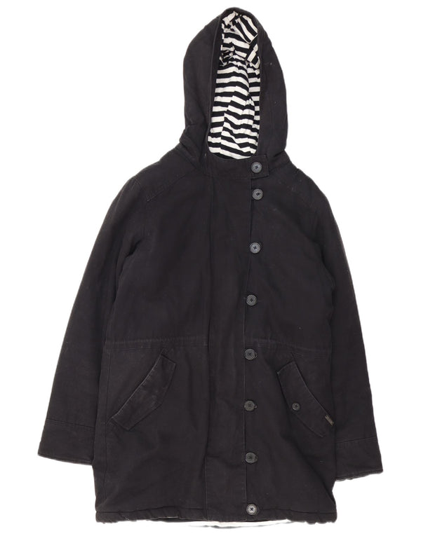 Jaqueta parka feminina Billabong com capuz Reino Unido 14 algodão preto médio