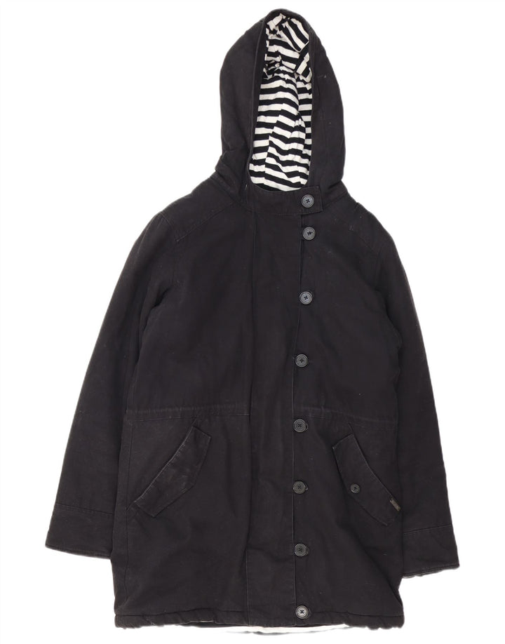 Jaqueta parka feminina Billabong com capuz Reino Unido 14 algodão preto médio