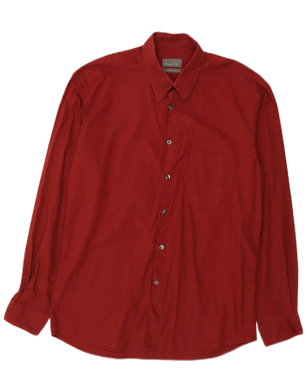 Camisa masculina Massimo Dutti tamanho 42 grande algodão Borgonha