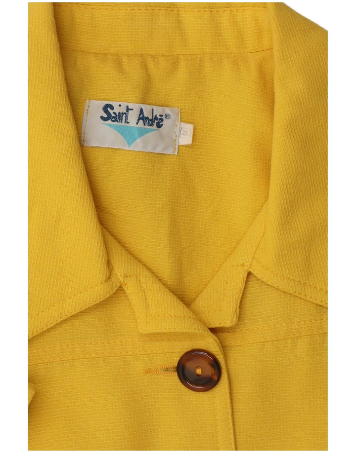 Jaqueta blazer feminina VINTAGE de manga curta com 5 botões IT 44 amarelo médio