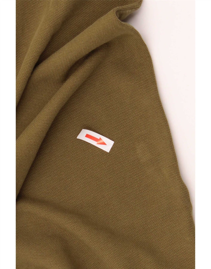 Camisa polo masculina Massimo Dutti pequena algodão cáqui