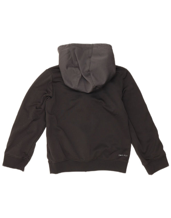 NIKE Meninos Dri Fit Graphic Hoodie Jumper 8-9 Anos Pequeno Preto Colourblock