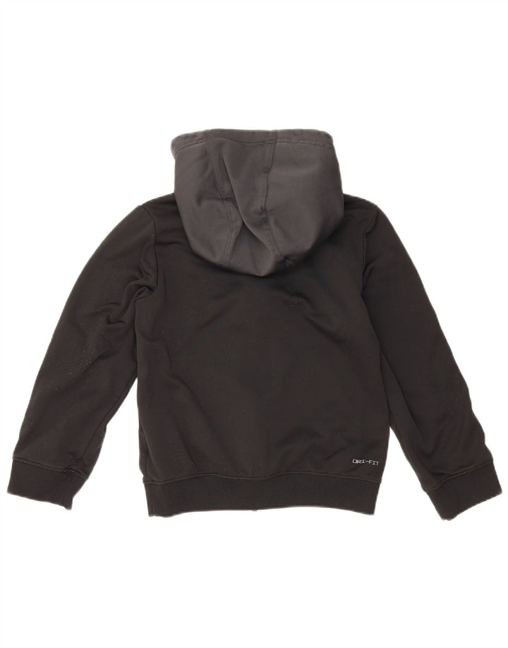 NIKE Meninos Dri Fit Graphic Hoodie Jumper 8-9 Anos Pequeno Preto Colourblock