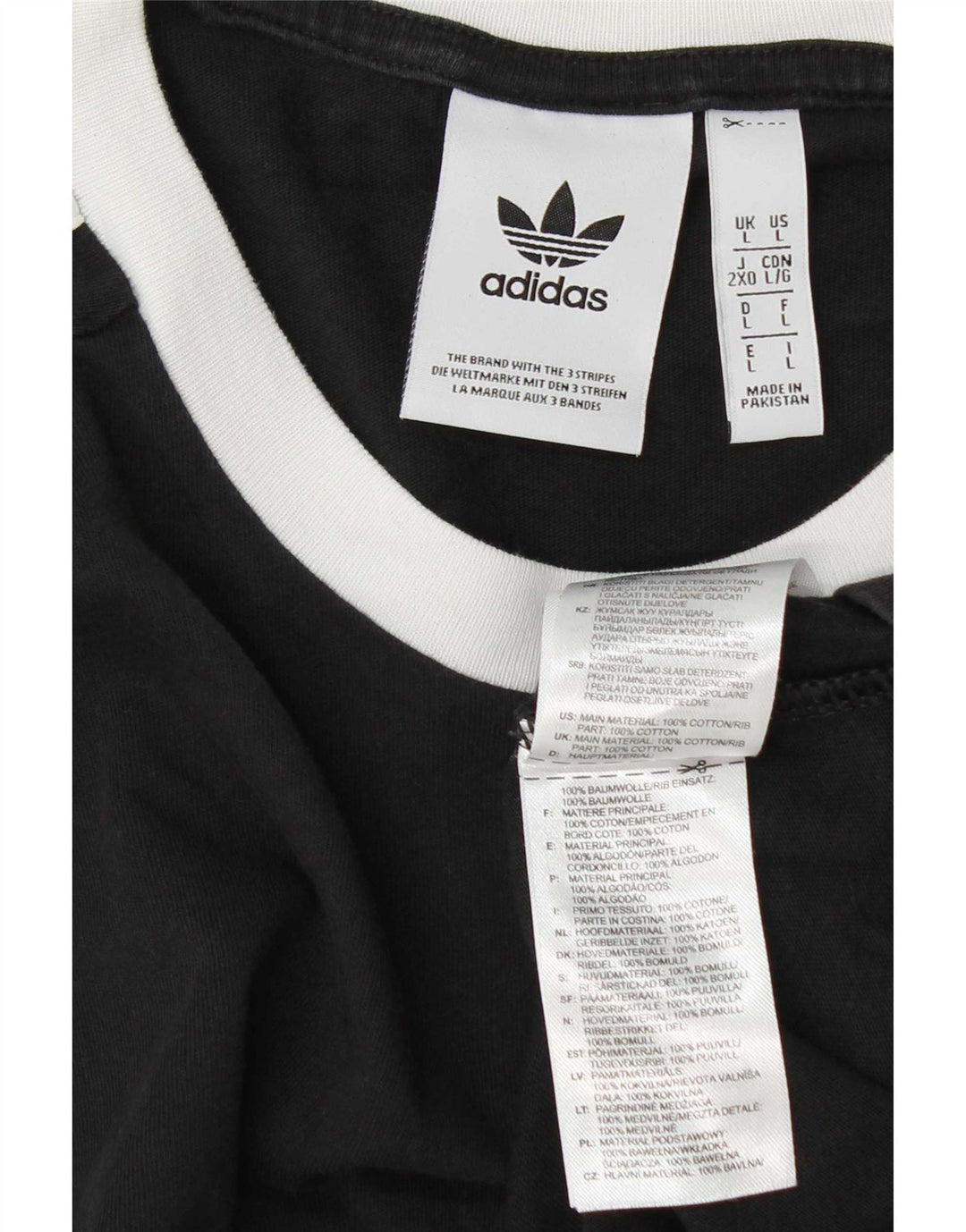 Adidas Mens Camiseta Top Grande Algodão Preto
