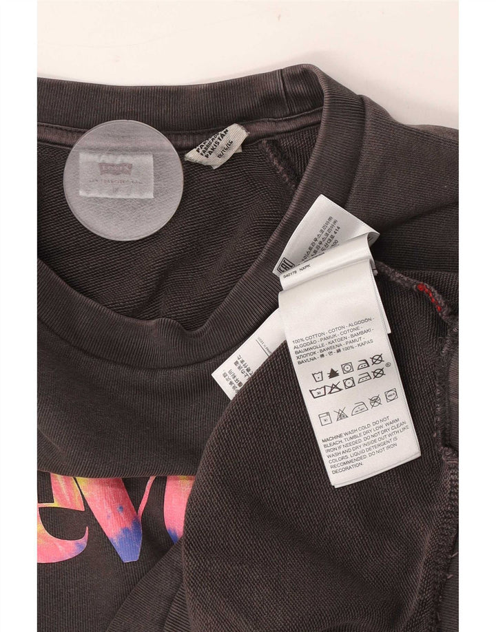 Moletom feminino Levi's com estampa oversized, Reino Unido 18 XL, algodão cinza