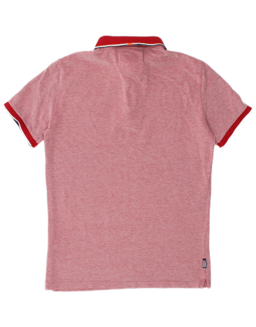 Camisa polo masculina SUPERDRY City Fit de algodão manchado vermelho médio