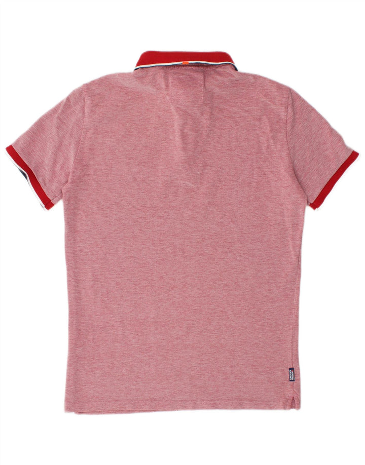Camisa polo masculina SUPERDRY City Fit de algodão manchado vermelho médio