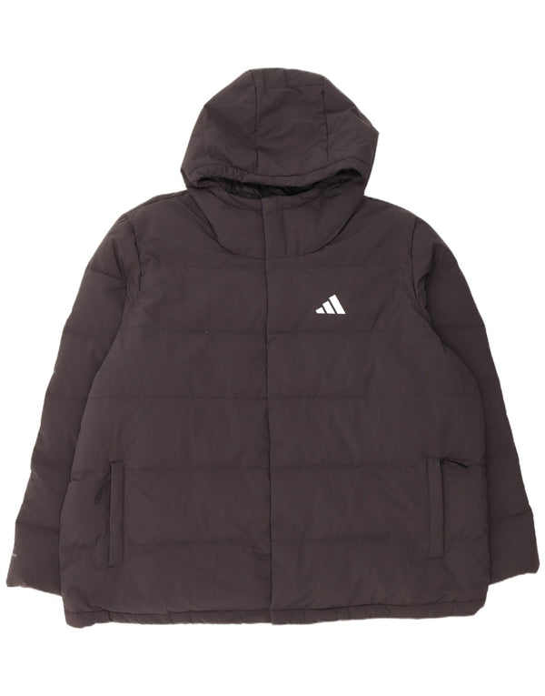 Jaqueta acolchoada com capuz masculina Adidas UK 46 3XL poliéster preto