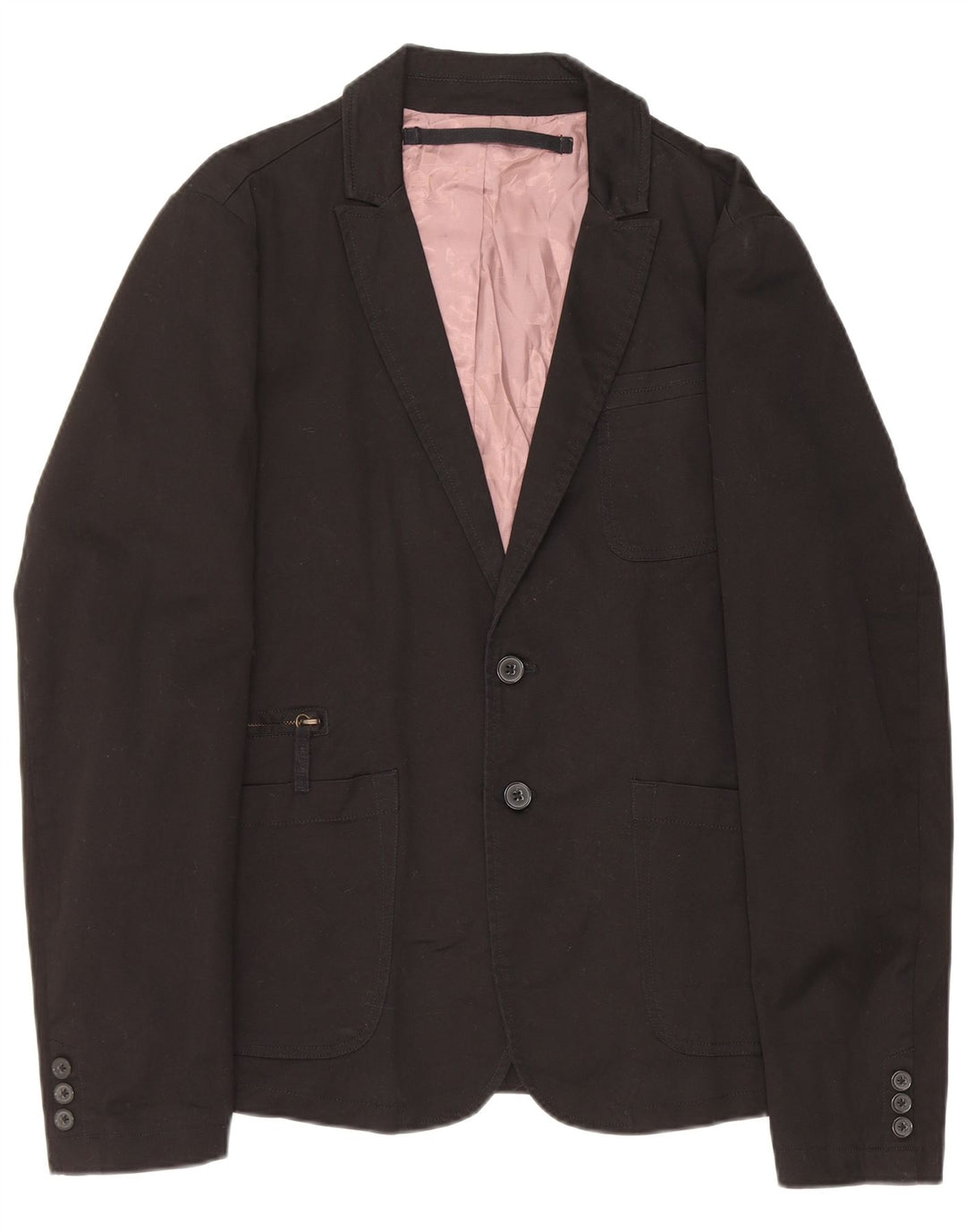Jaqueta Blazer Masculina Diesel com 2 Botões Reino Unido 40 Grande Algodão Preto