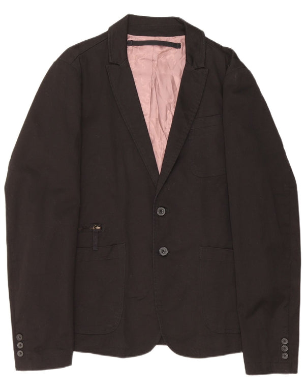 Jaqueta Blazer Masculina Diesel com 2 Botões Reino Unido 40 Grande Algodão Preto