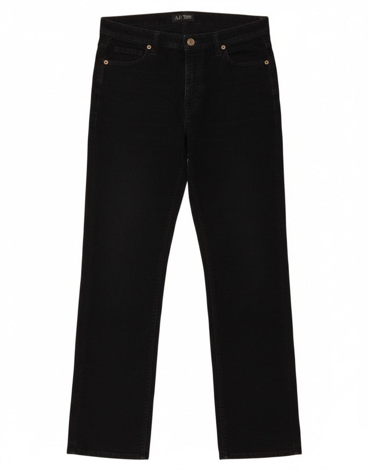 ARMANI Calça jeans reta feminina W28 L32 preta