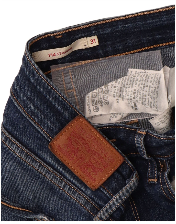 Jeans retos femininos LEVI'S W31 L31 algodão azul