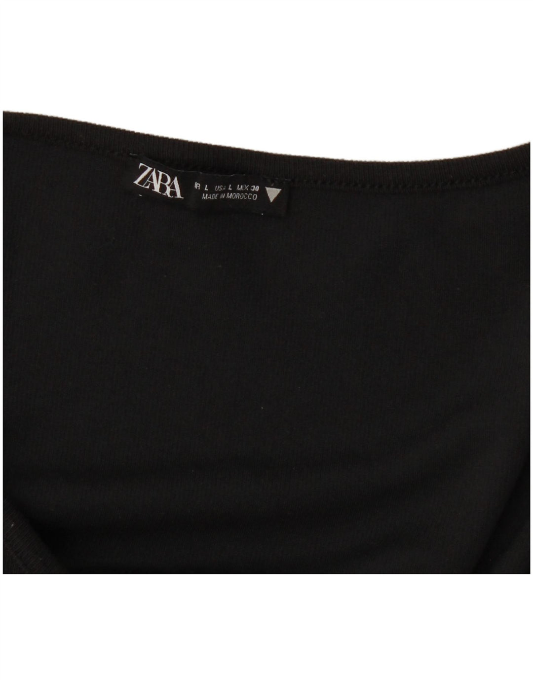 Top feminino Zara manga comprida UK 14 grande preto