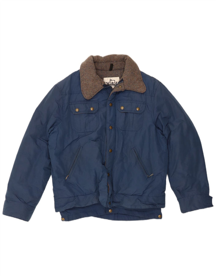 Jaqueta bomber masculina Woolrich Reino Unido 40 grande algodão azul marinho
