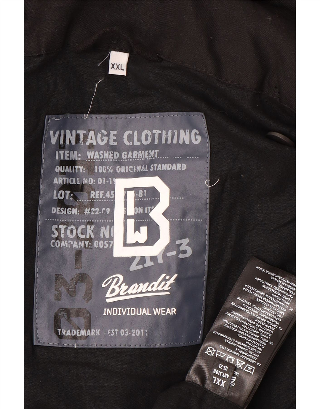 Jaqueta utilitária militar masculina Brandit UK 44 2XL algodão preto