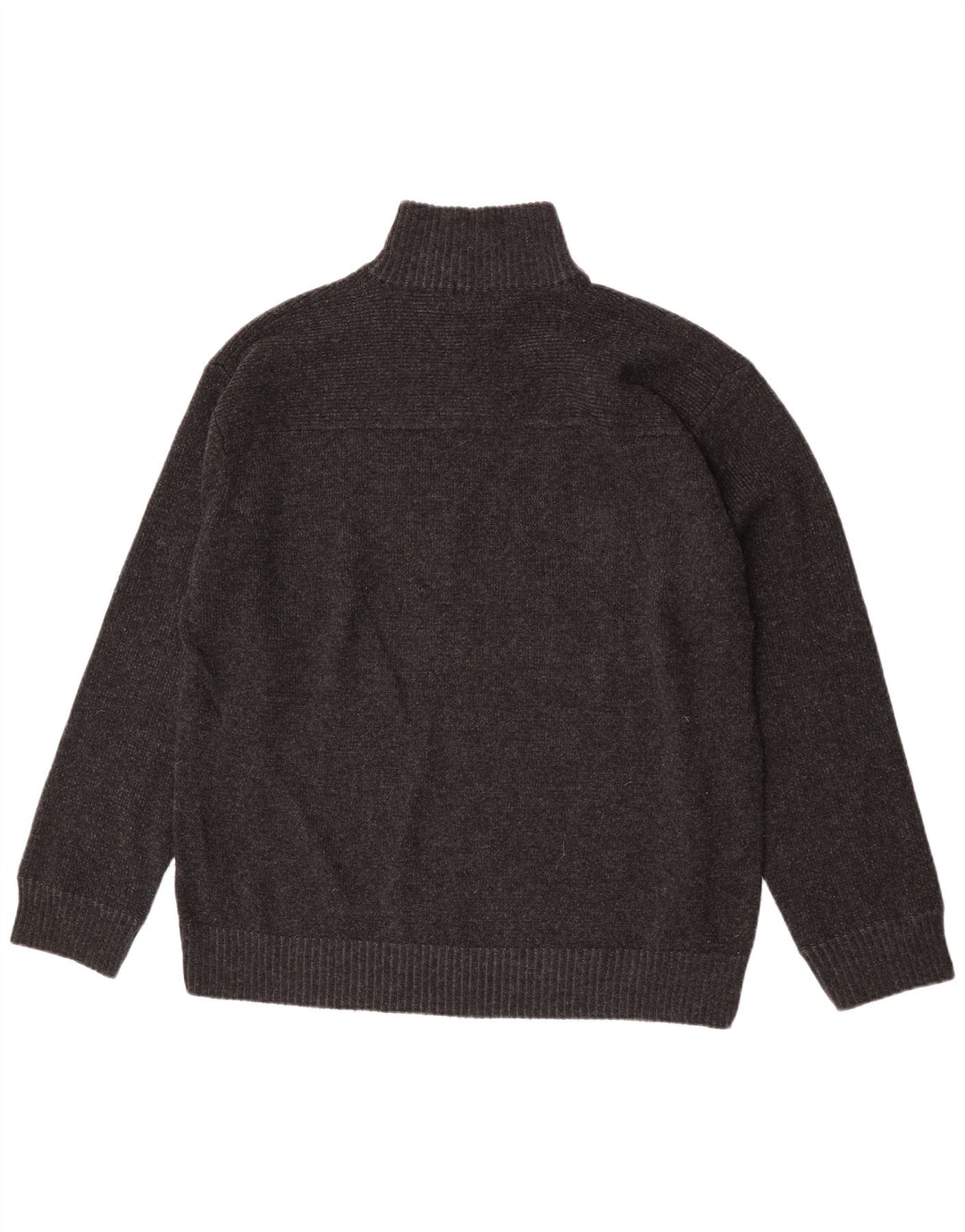 Suéter masculino Marks & Spencer com zíper e gola XL lã de cordeiro cinza