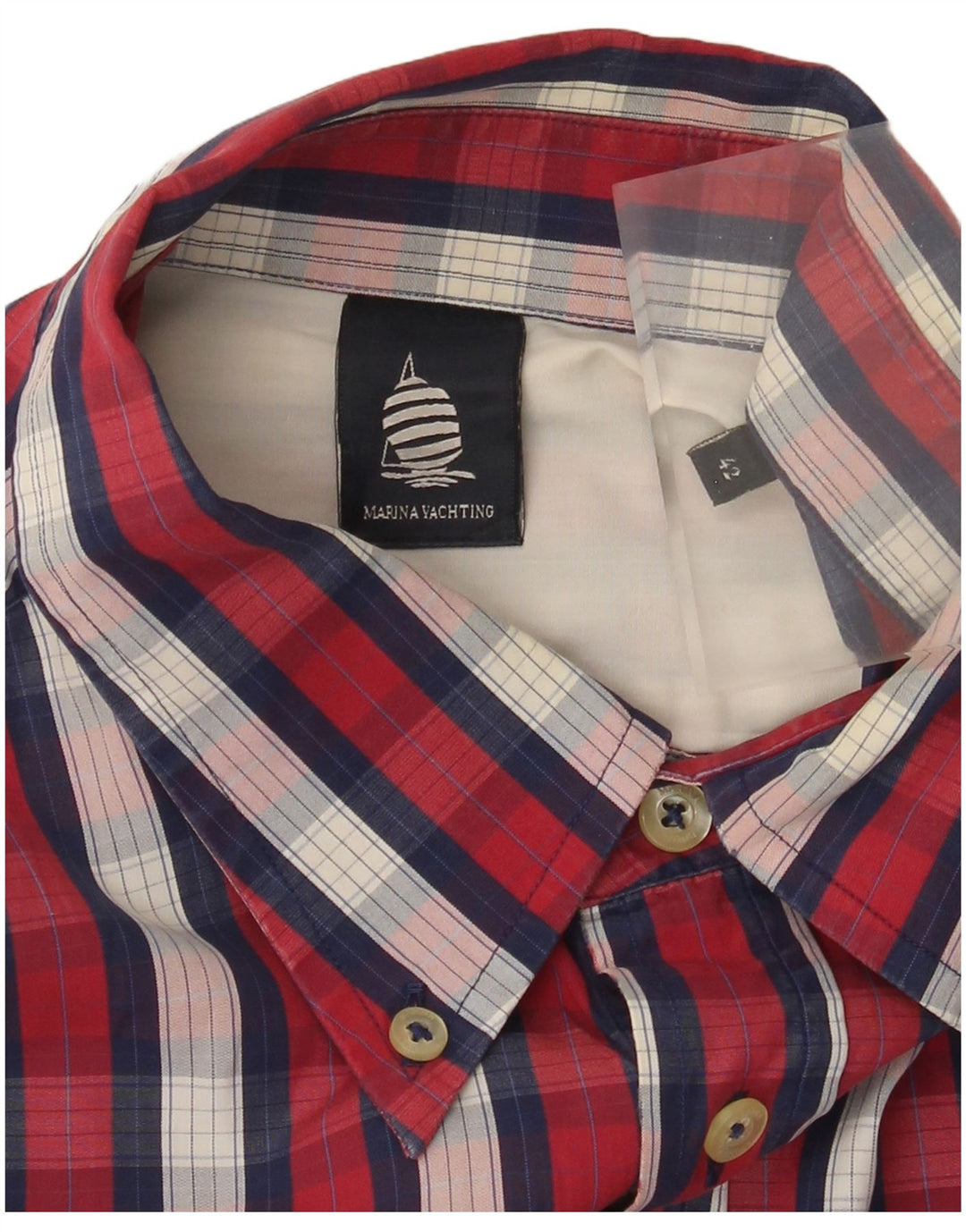 Camisa masculina Marina Yachting tamanho 42 grande xadrez vermelho