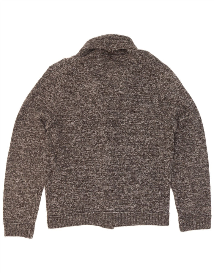 Suéter cardigã masculino Trussardi XL cinza manchado de viscose