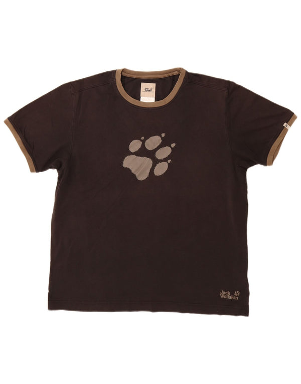 Camiseta gráfica masculina JACK WOLFSKIN UK 44 XL algodão preto