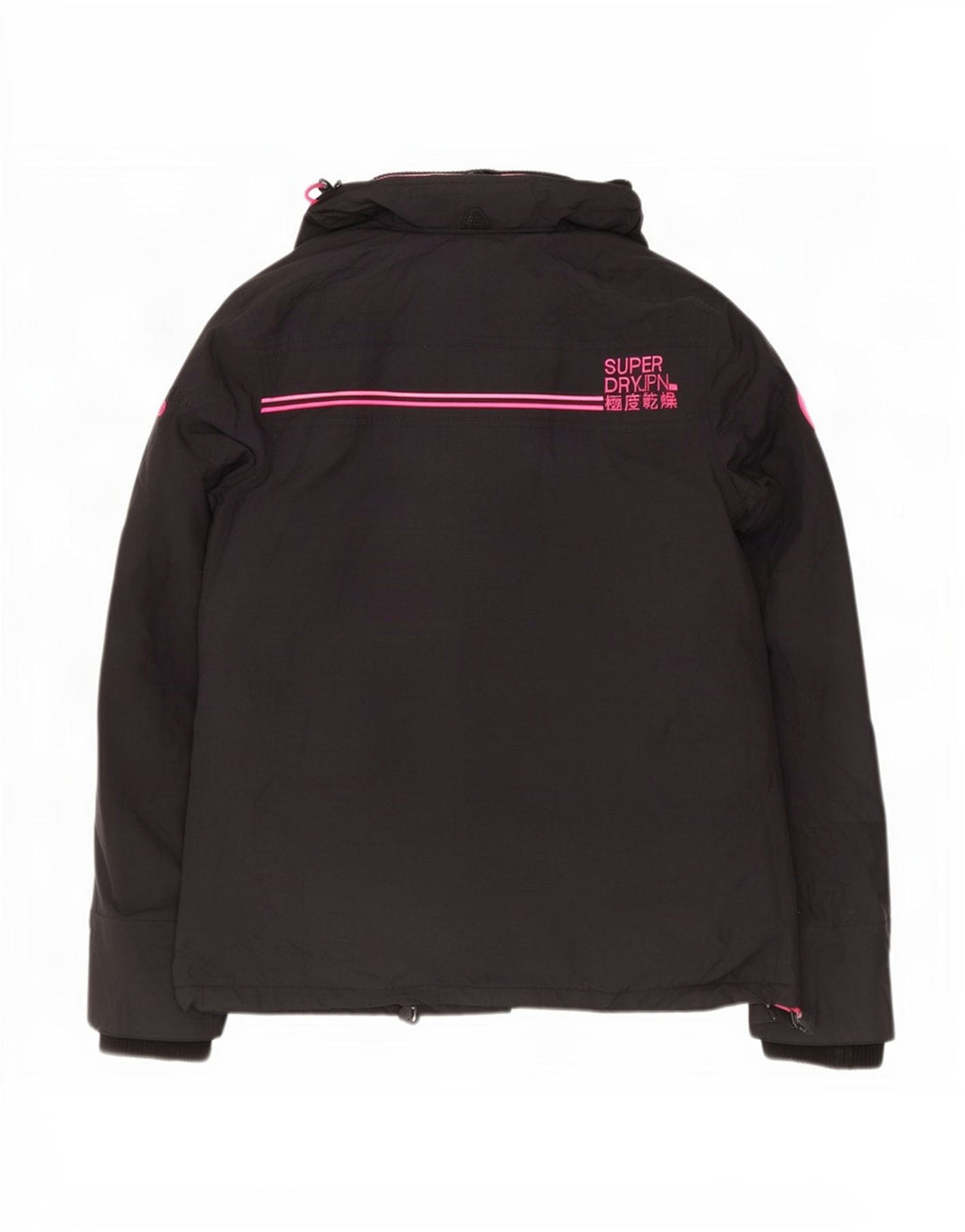 Jaqueta corta-vento feminina Superdry Windcheater Graphic UK 16 grande preta