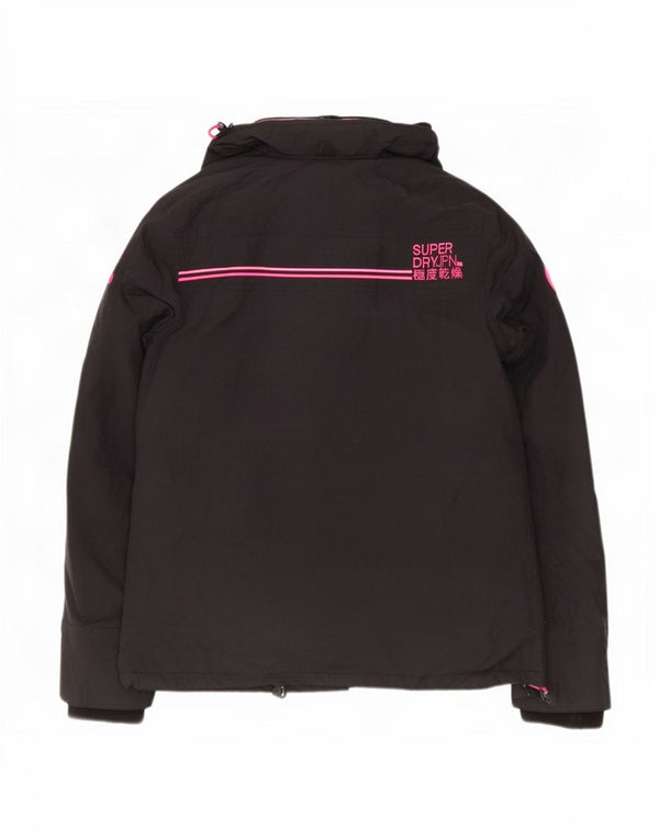 Jaqueta corta-vento feminina Superdry Windcheater Graphic UK 16 grande preta