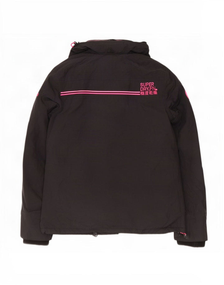 Jaqueta corta-vento feminina Superdry Windcheater Graphic UK 16 grande preta