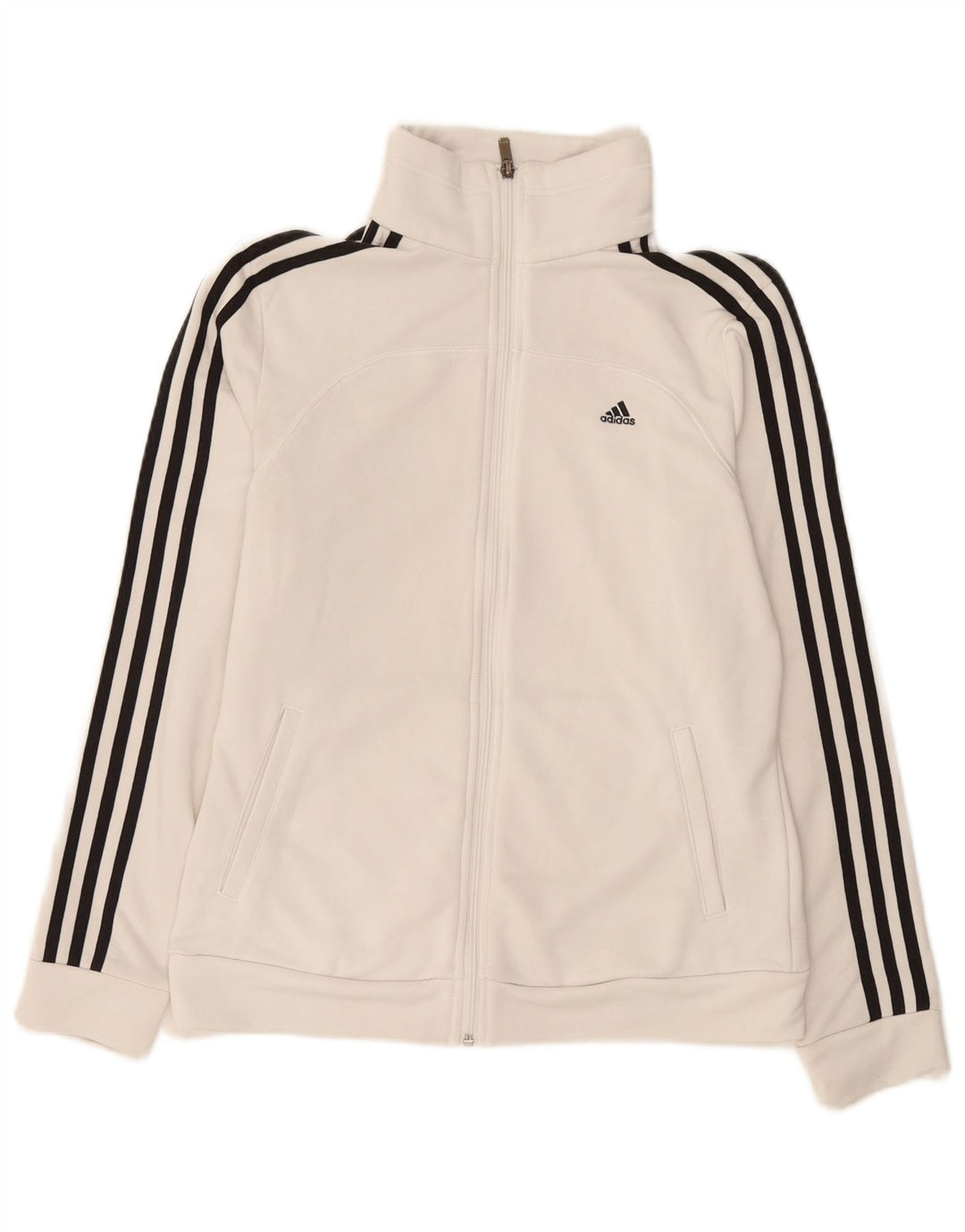 Adidas Womens Climalite Tracksuit Top Jacket UK 12/14 Médio Branco