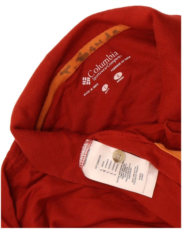 Camisa polo masculina Columbia grande algodão vermelho