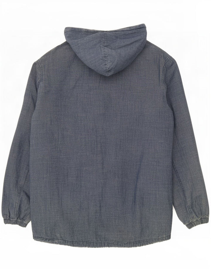 Jaqueta bomber masculina com capuz Pull & Bear UK 38 algodão azul médio