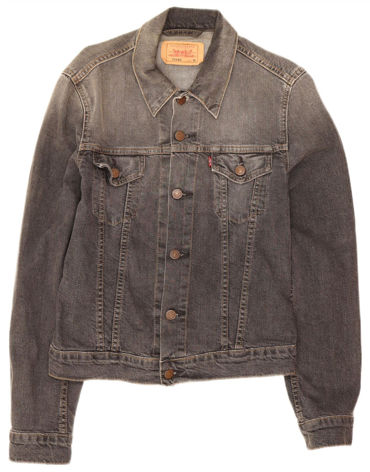 Jaqueta jeans masculina Levi's UK 38 algodão cinza médio