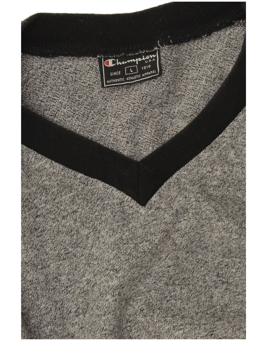 Camiseta masculina Champion grande bloco colorido cinza