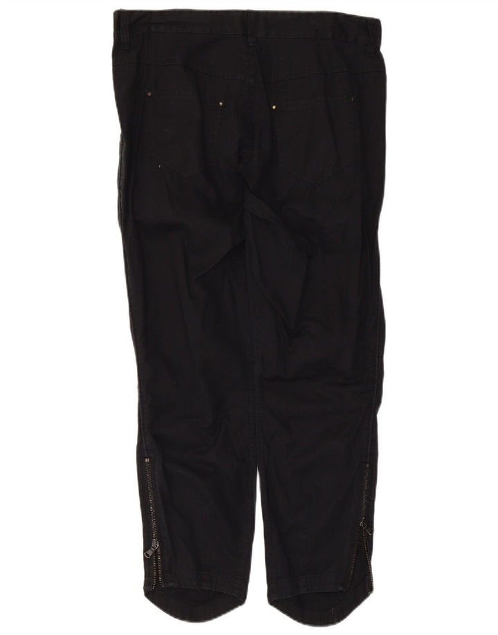 Calças recortadas femininas Diesel W32 L25 algodão preto