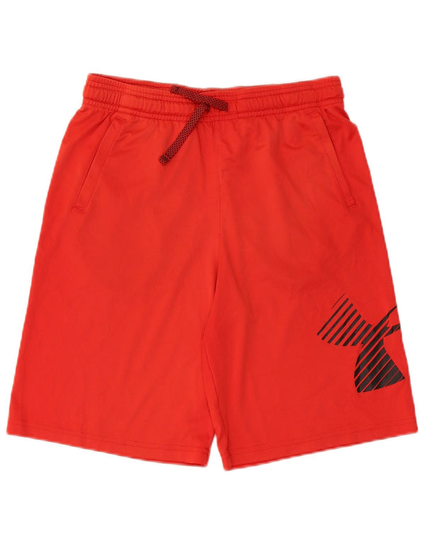 Shorts esportivos gráficos Under Armour Boys Heat Gear 11-12 anos grandes vermelhos