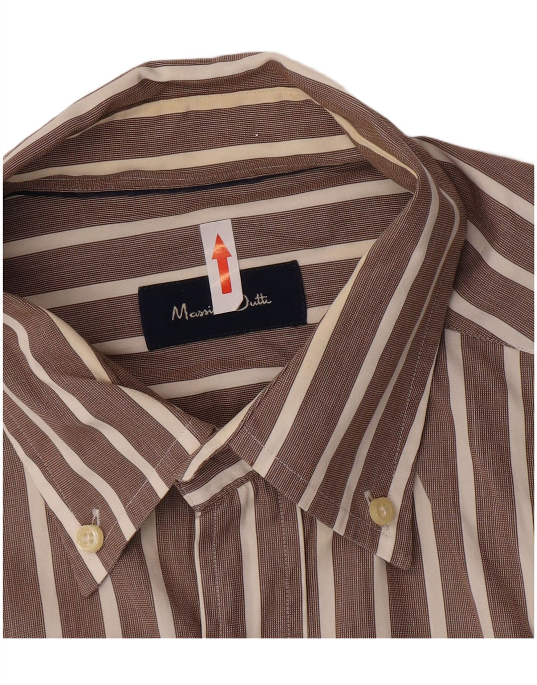 Camisa masculina Massimo Dutti listrada marrom grande