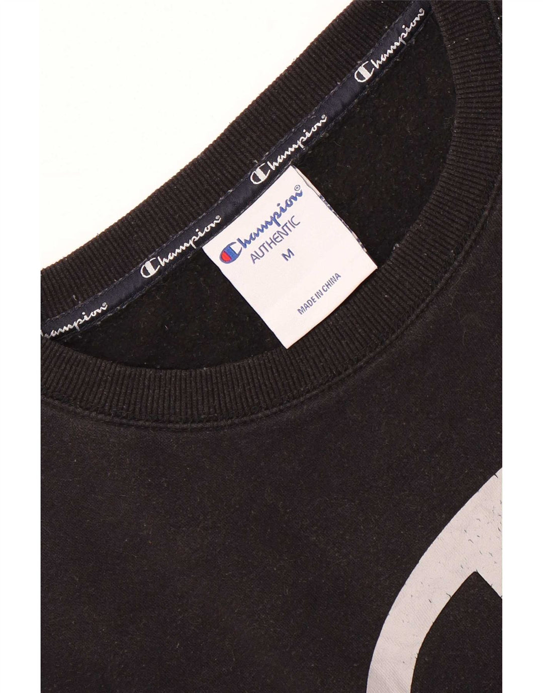 Champion masculino gráfico moletom jumper médio algodão preto