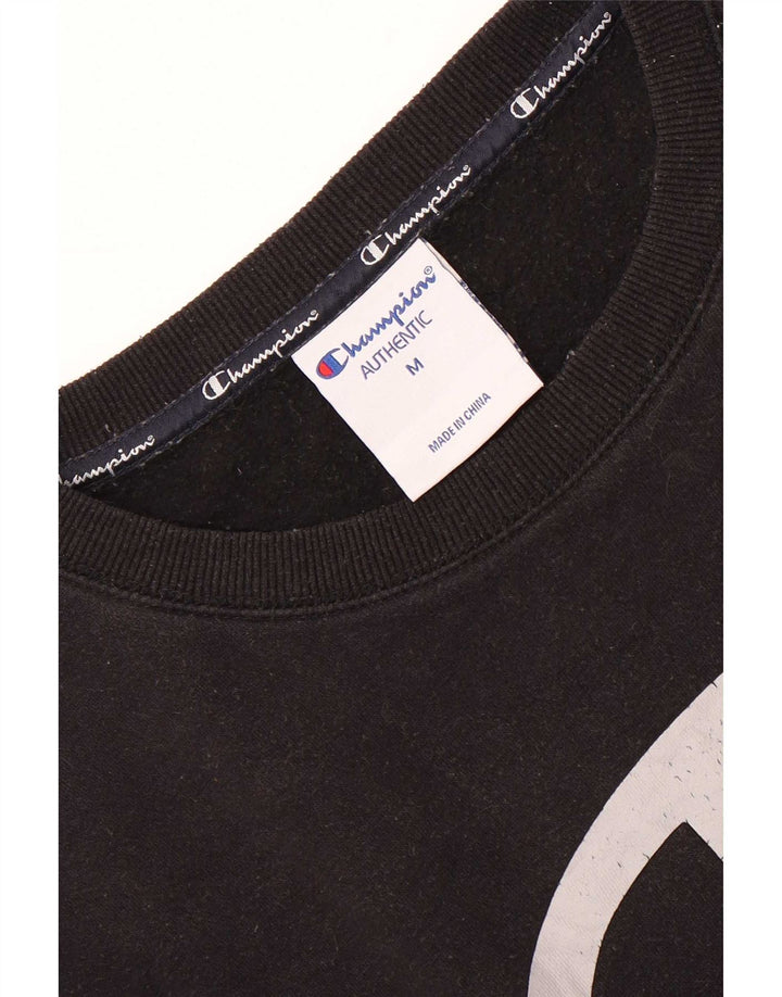 Champion masculino gráfico moletom jumper médio algodão preto