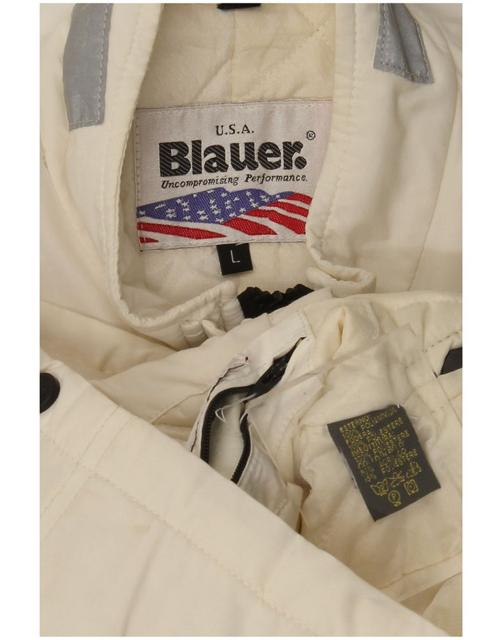 Jaqueta militar feminina BLAUER UK 14 grande poliamida branca